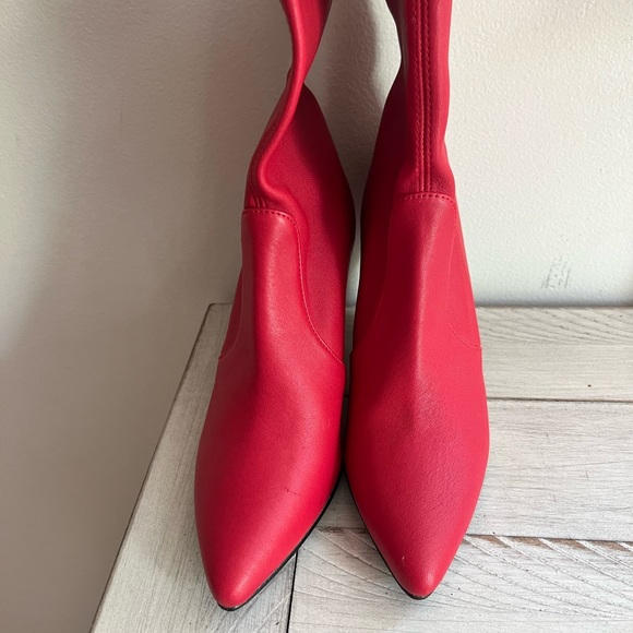 stuart weitzman red booties size 5.5 womens - Picture 2 of 4
